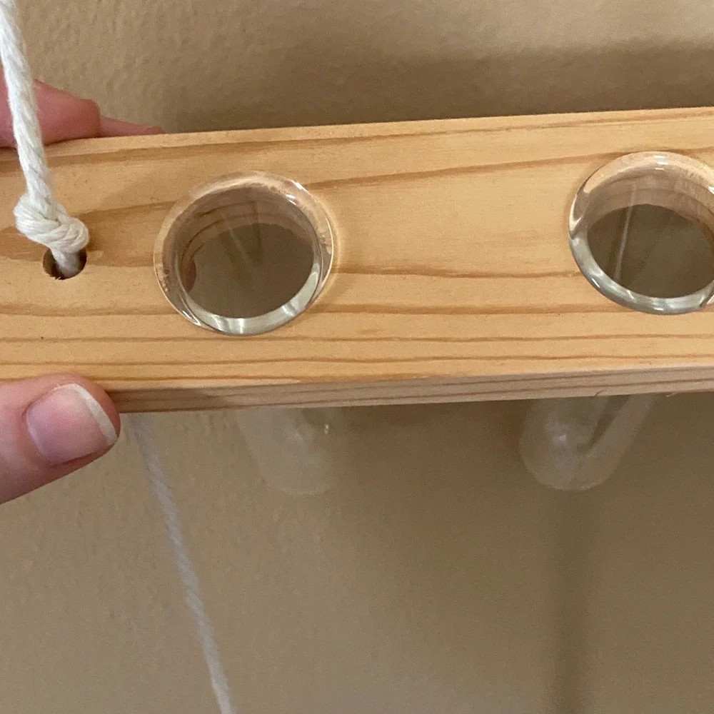 Cream Macrame Wall Hanging with Test Tube Holders
